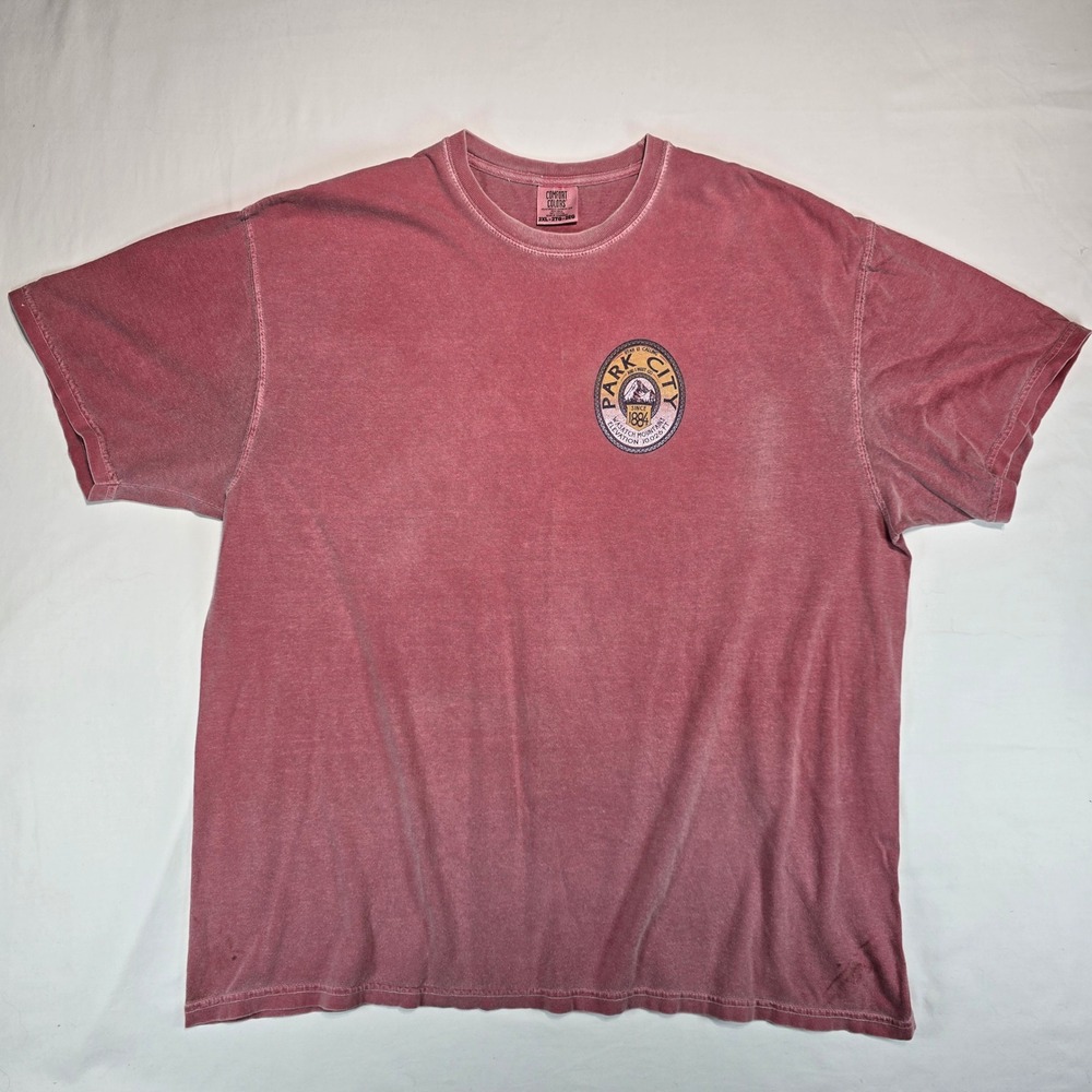 Comfort Colors Park City Utah Graphic T-Shirt Mens 2XL Red Garment Dye Wasatch